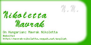 nikoletta mavrak business card